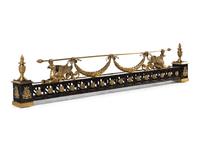 An Empire Style Gilt and Patinated Bronze Fireplace Fender
