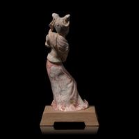 A Chinese Pottery Figure of a Lady 彩陶女佣