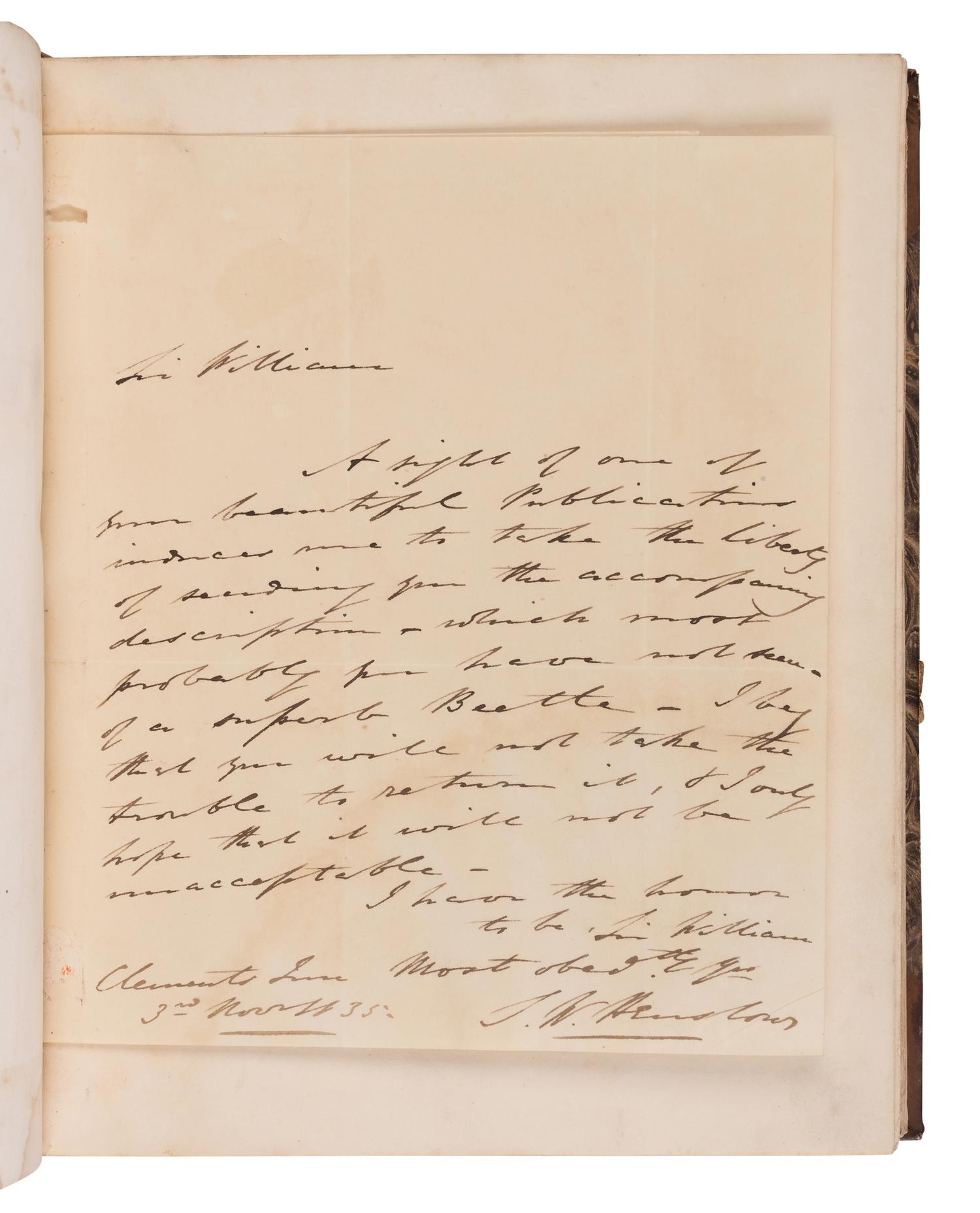 [NATURAL HISTORY] -- [JARDINE, William, Sir (1800-1874), his copy]. A sammelband of 14 offprints by various authors, an autograph letter, and a drawing, collected by William Jardine, including: