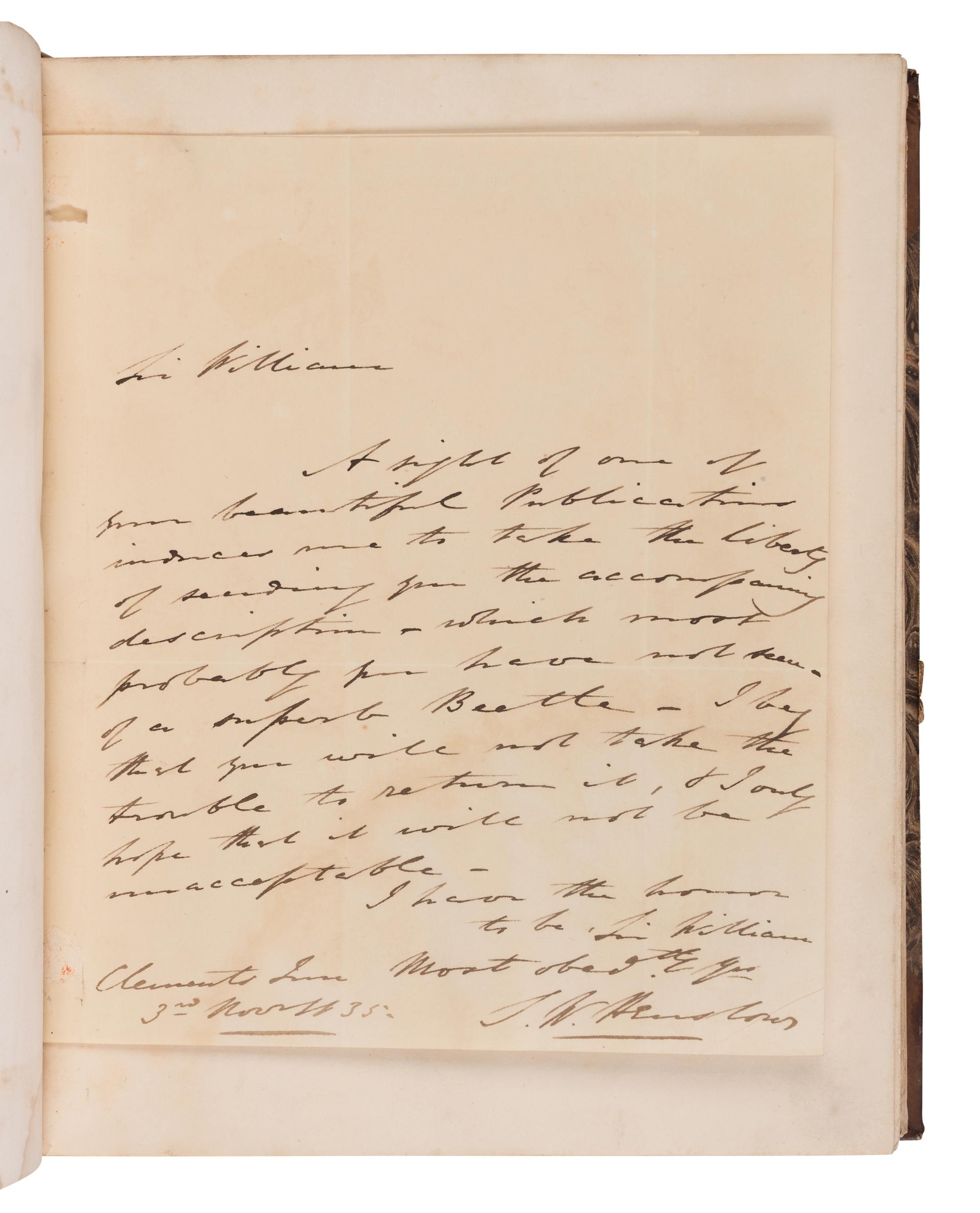 [NATURAL HISTORY] -- [JARDINE, William, Sir (1800-1874), his copy]. A sammelband of 14 offprints by various authors, an autograph letter, and a drawing, collected by William Jardine, including: