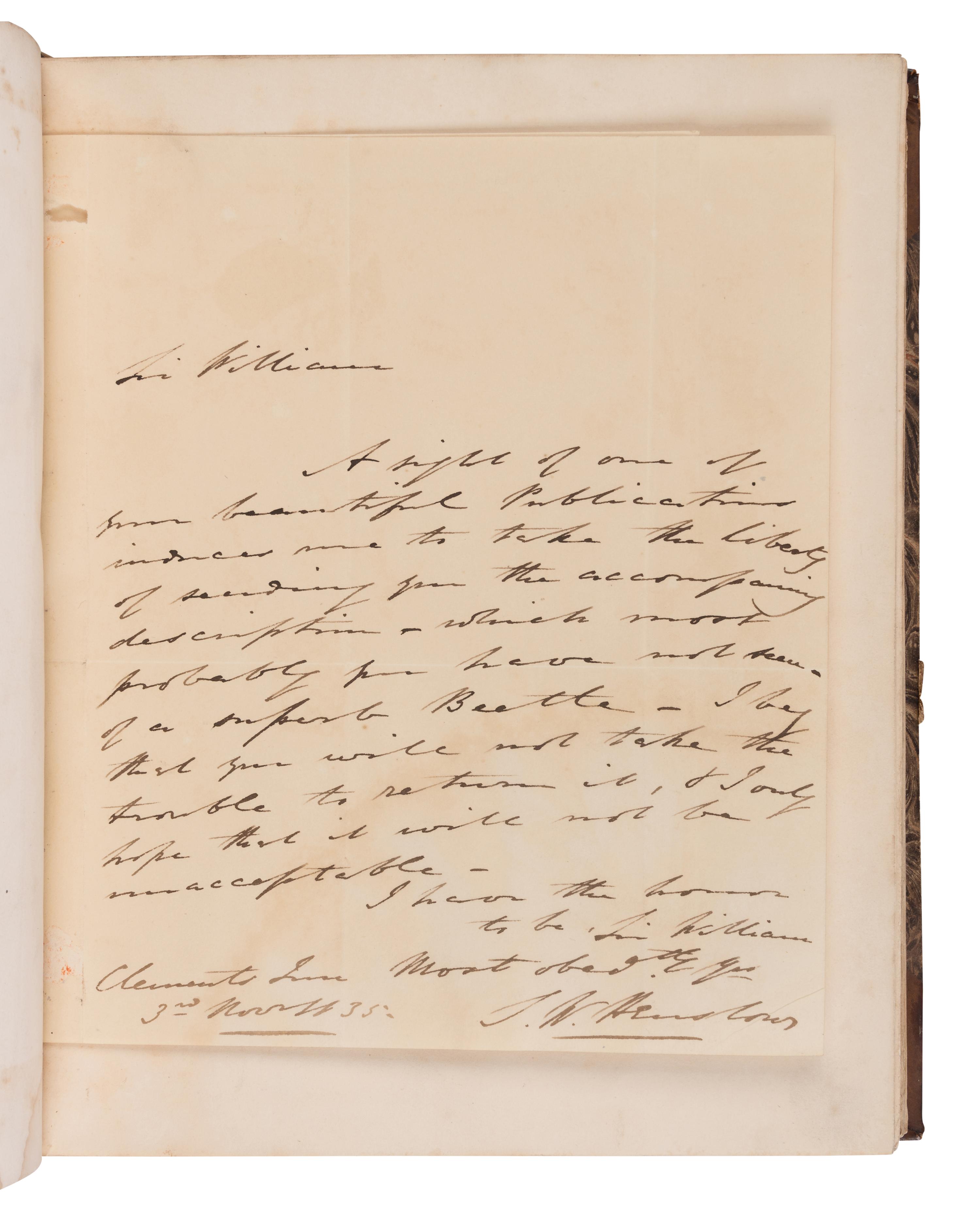 [NATURAL HISTORY] -- [JARDINE, William, Sir (1800-1874), his copy]. A sammelband of 14 offprints by various authors, an autograph letter, and a drawing, collected by William Jardine, including:
