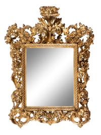 An Italian Baroque Style Giltwood Mirror