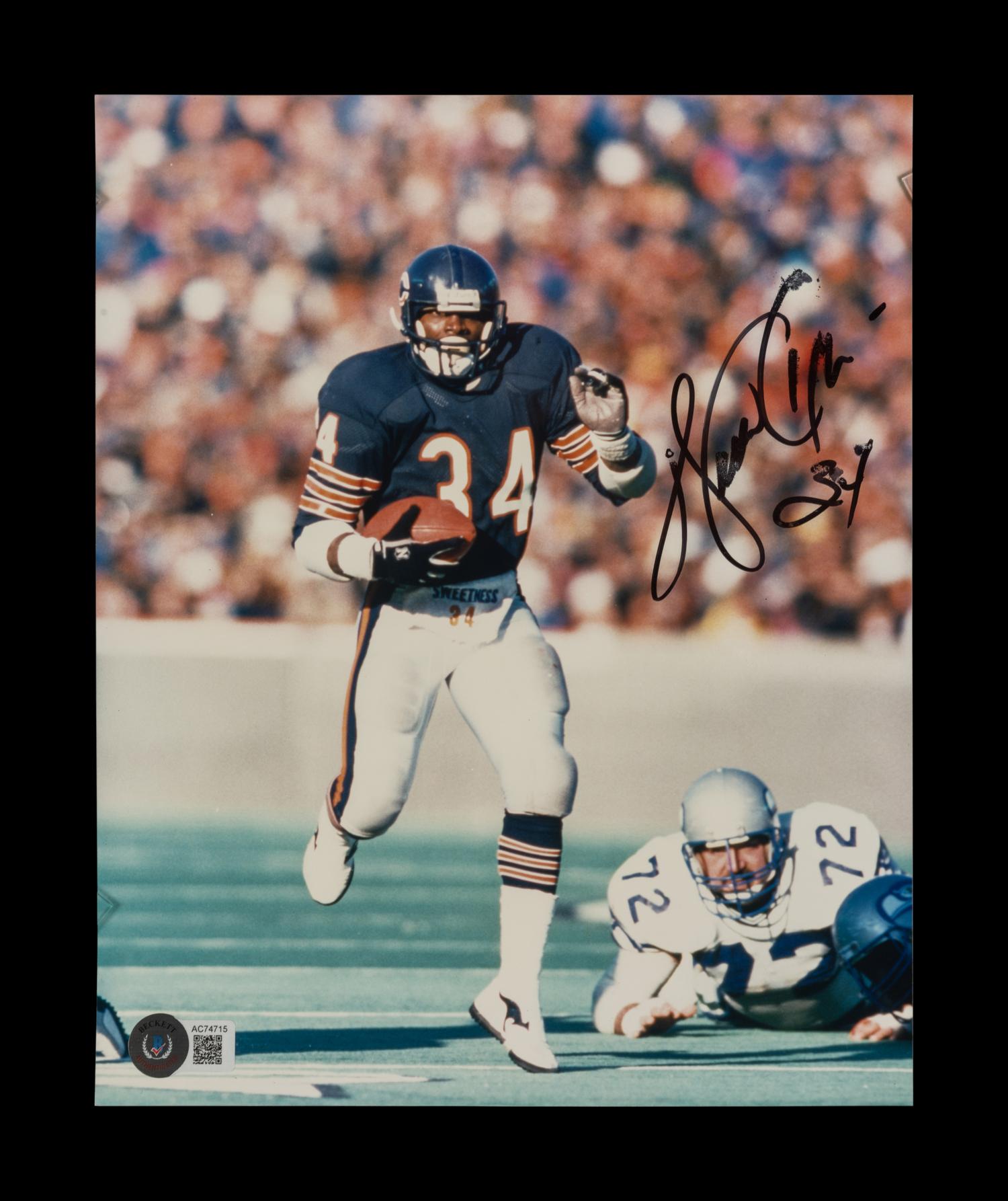A Walter Payton Signed Autograph Photo (Beckett Authentication Services Letter),