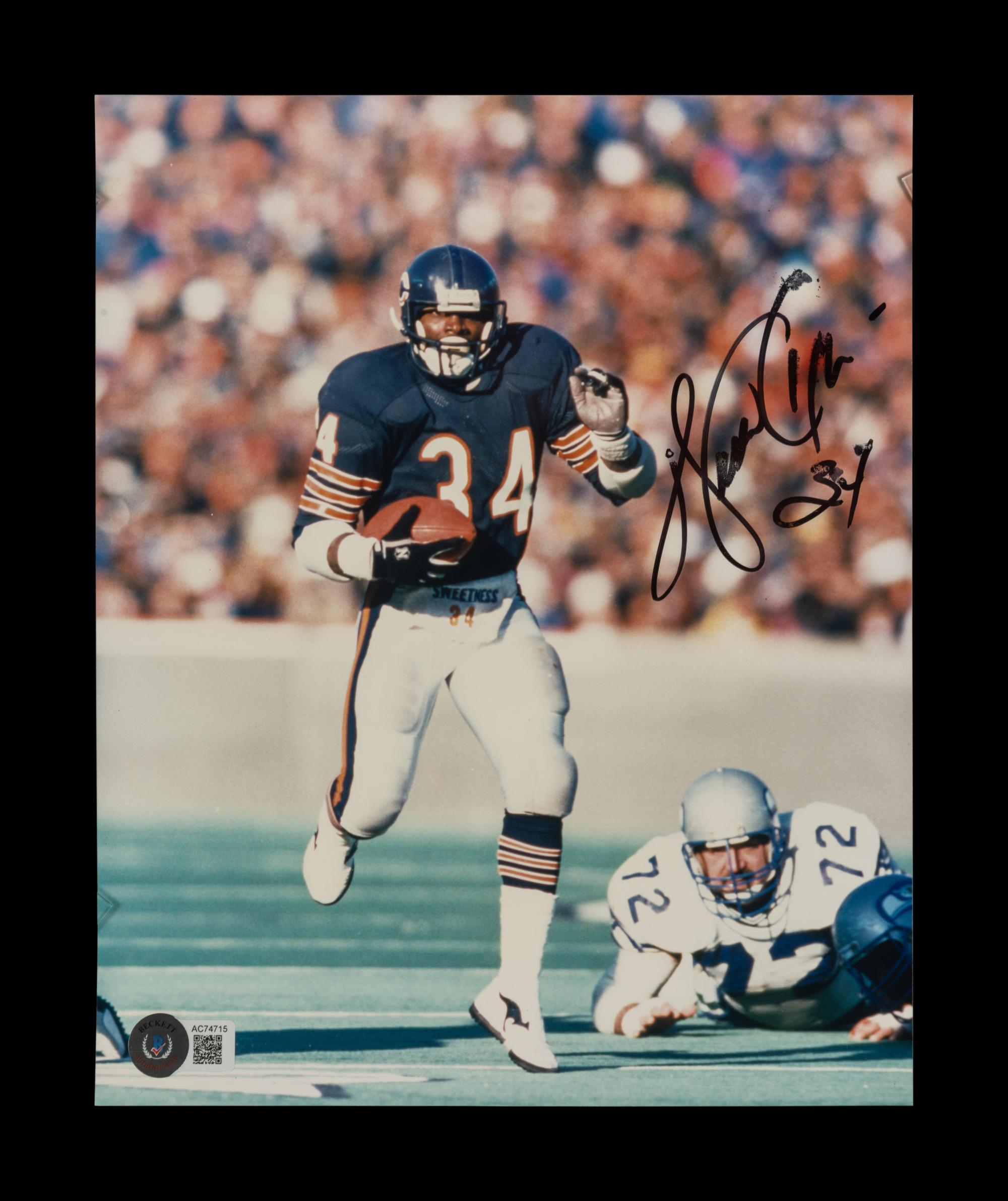 A Walter Payton Signed Autograph Photo (Beckett Authentication Services Letter),