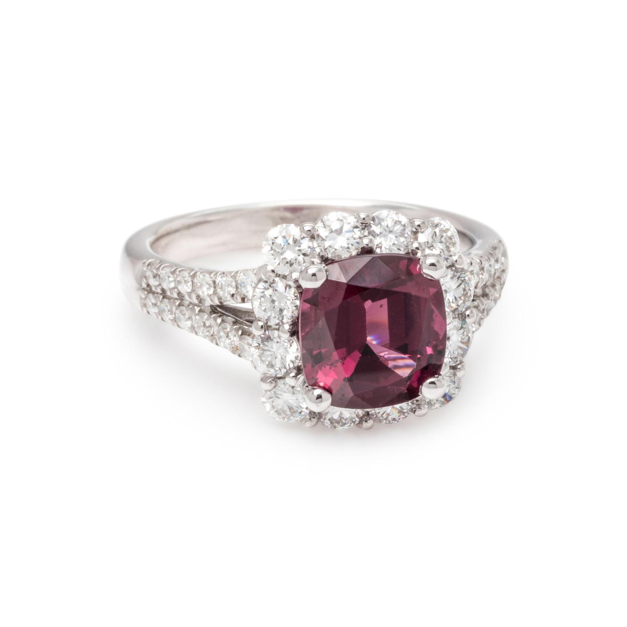 SPINEL AND DIAMOND RING
