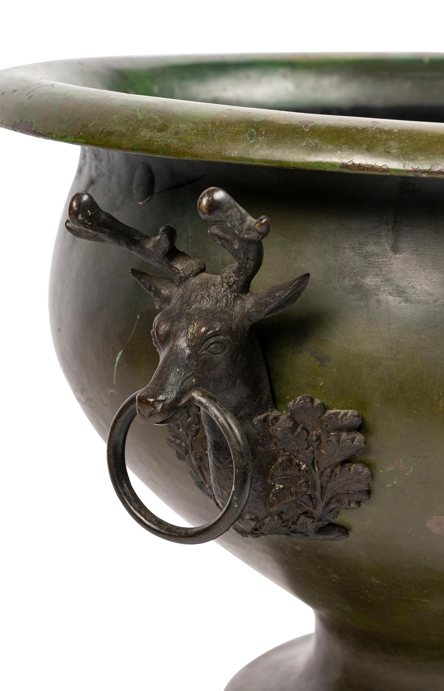 A Continental Green Tole Jardinière