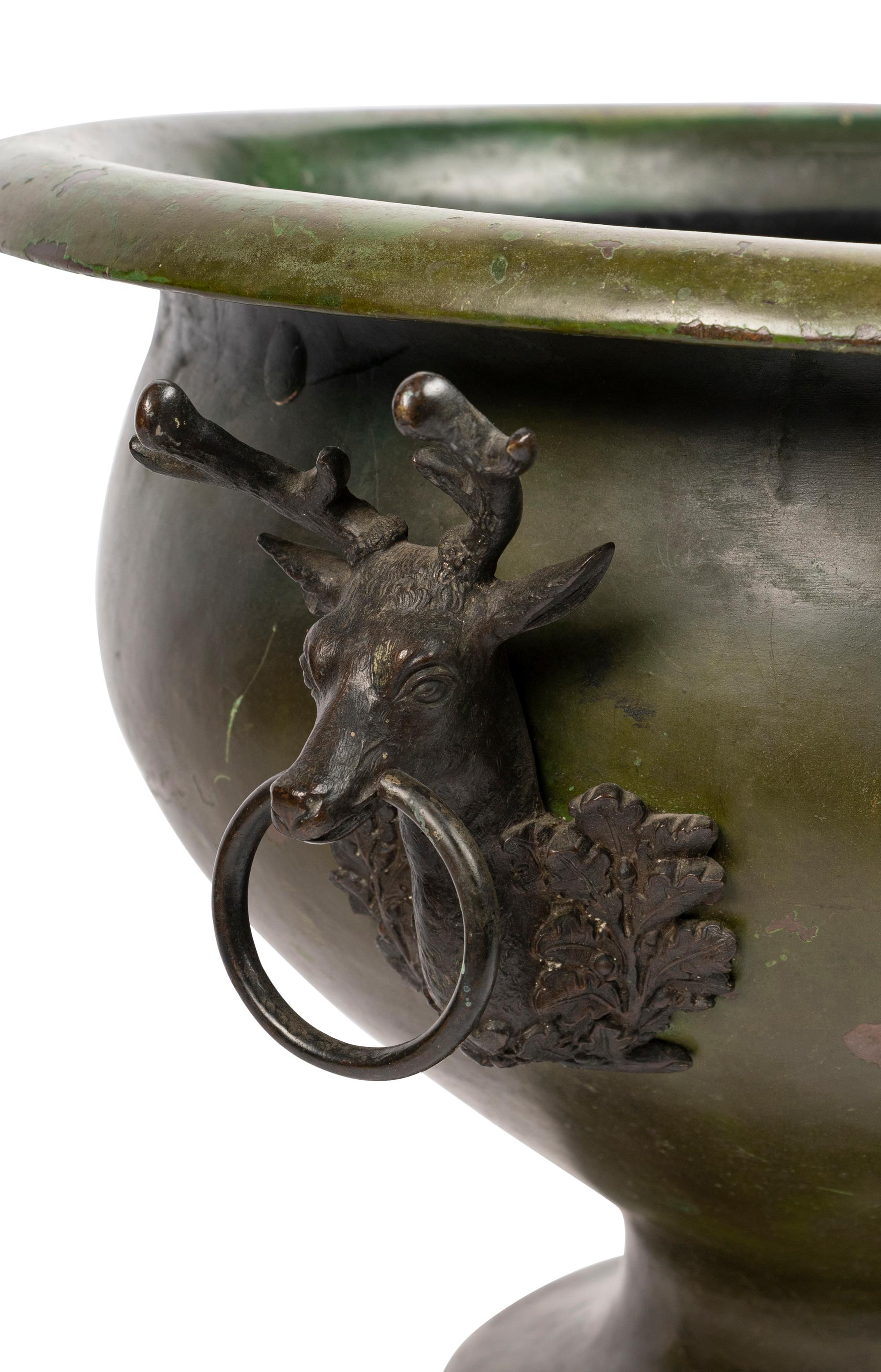 A Continental Green Tole Jardinière