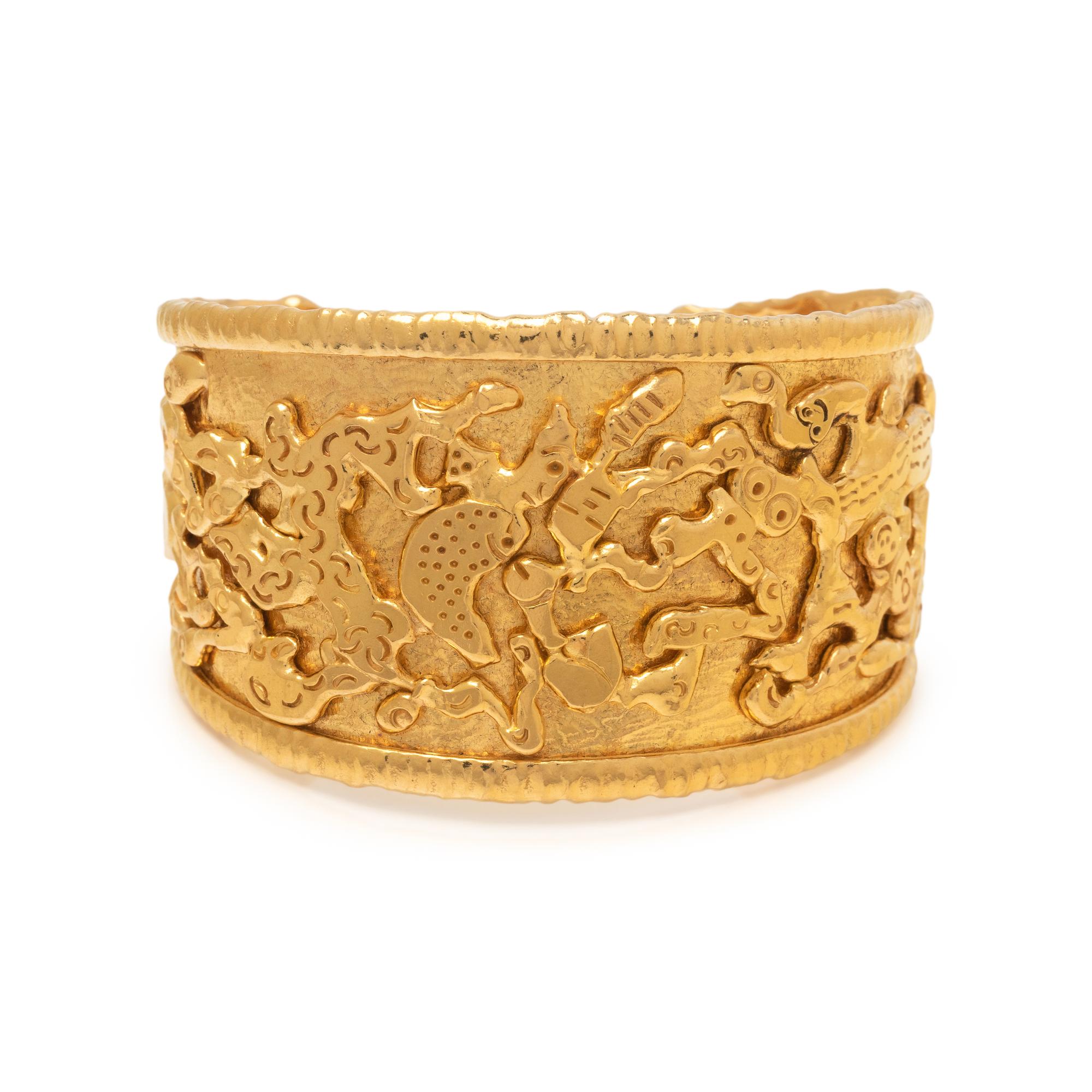 JEAN MAHIE, HIGH KARAT GOLD 'CHARMING MONSTERS' CUFF BRACELET