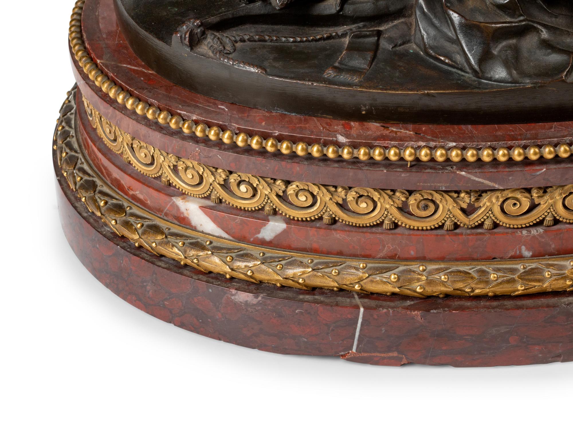 A Louis XVI Style Patinated Bronze Mantel Clock — 19TH CENTURY