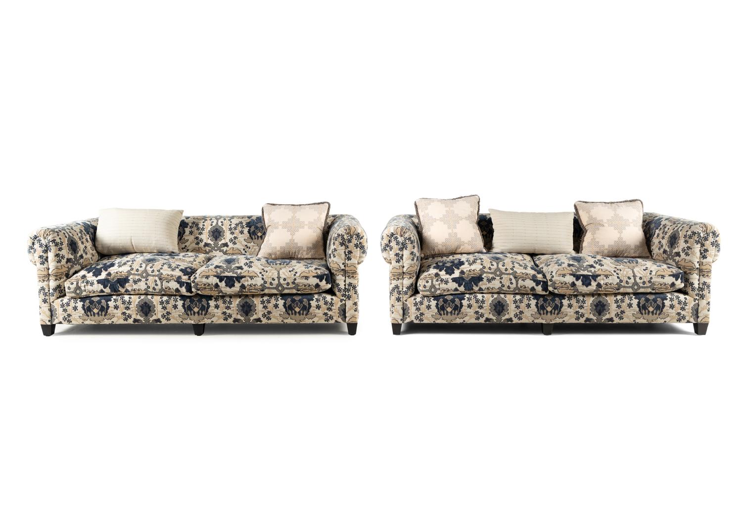 A Pair of Contemporary Two-Seat Sofas