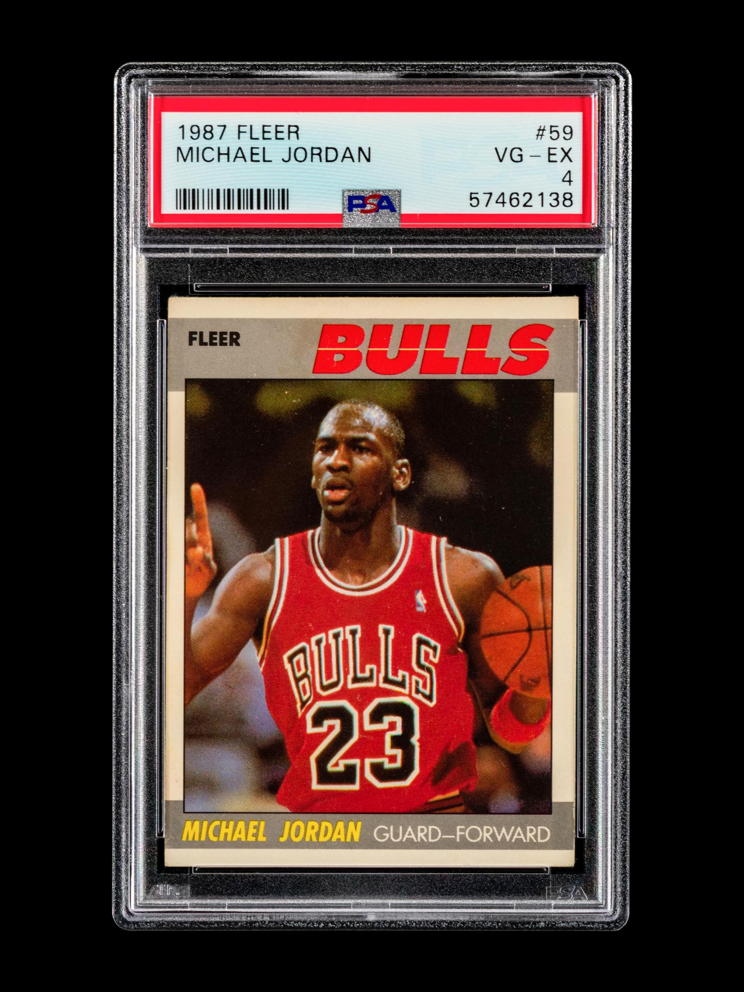 A 1987 Fleer Michael Jordan Basketball Card No. 59 (PSA 4 VG-EX)
