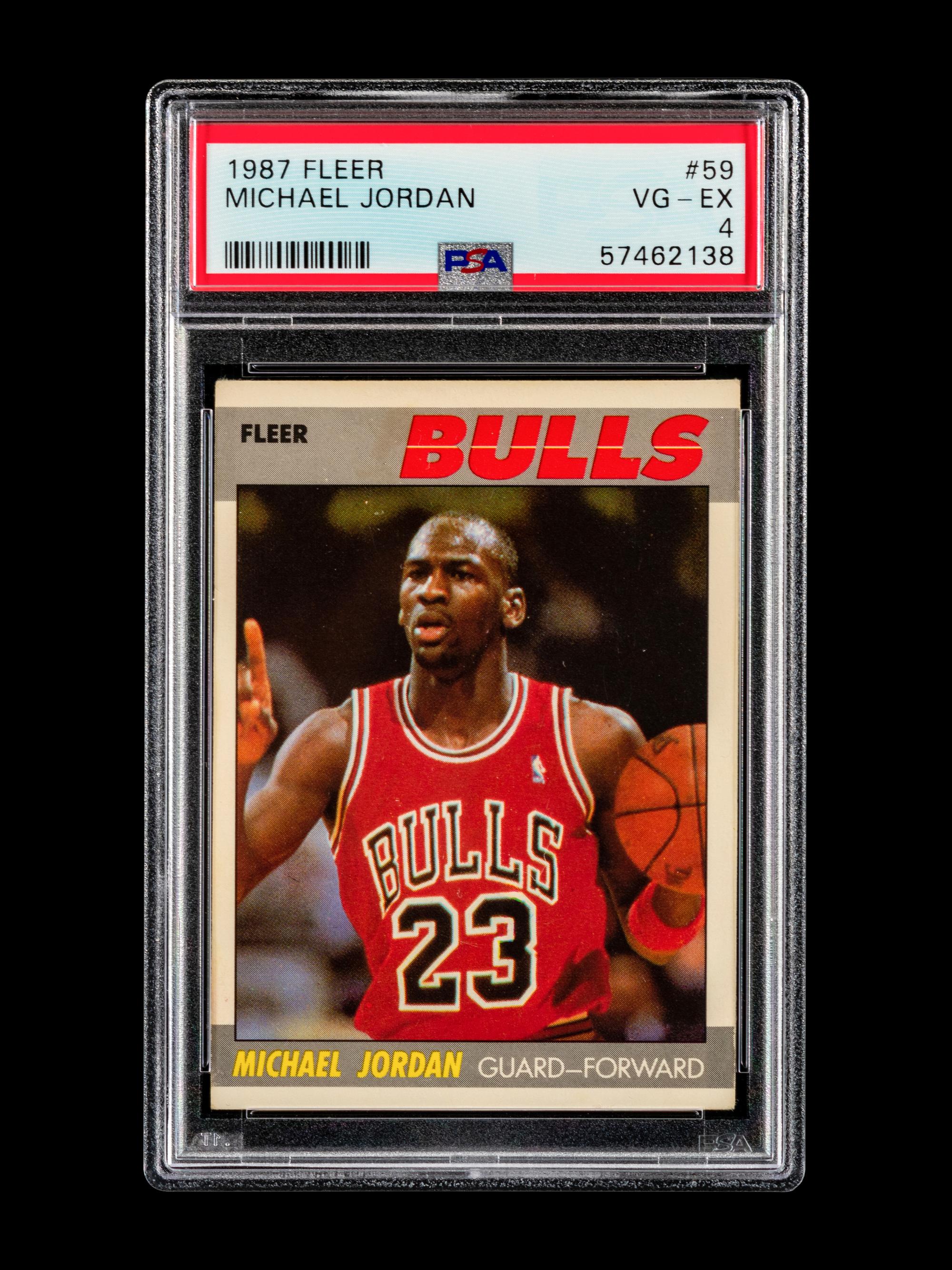 A 1987 Fleer Michael Jordan Basketball Card No. 59 (PSA 4 VG-EX)