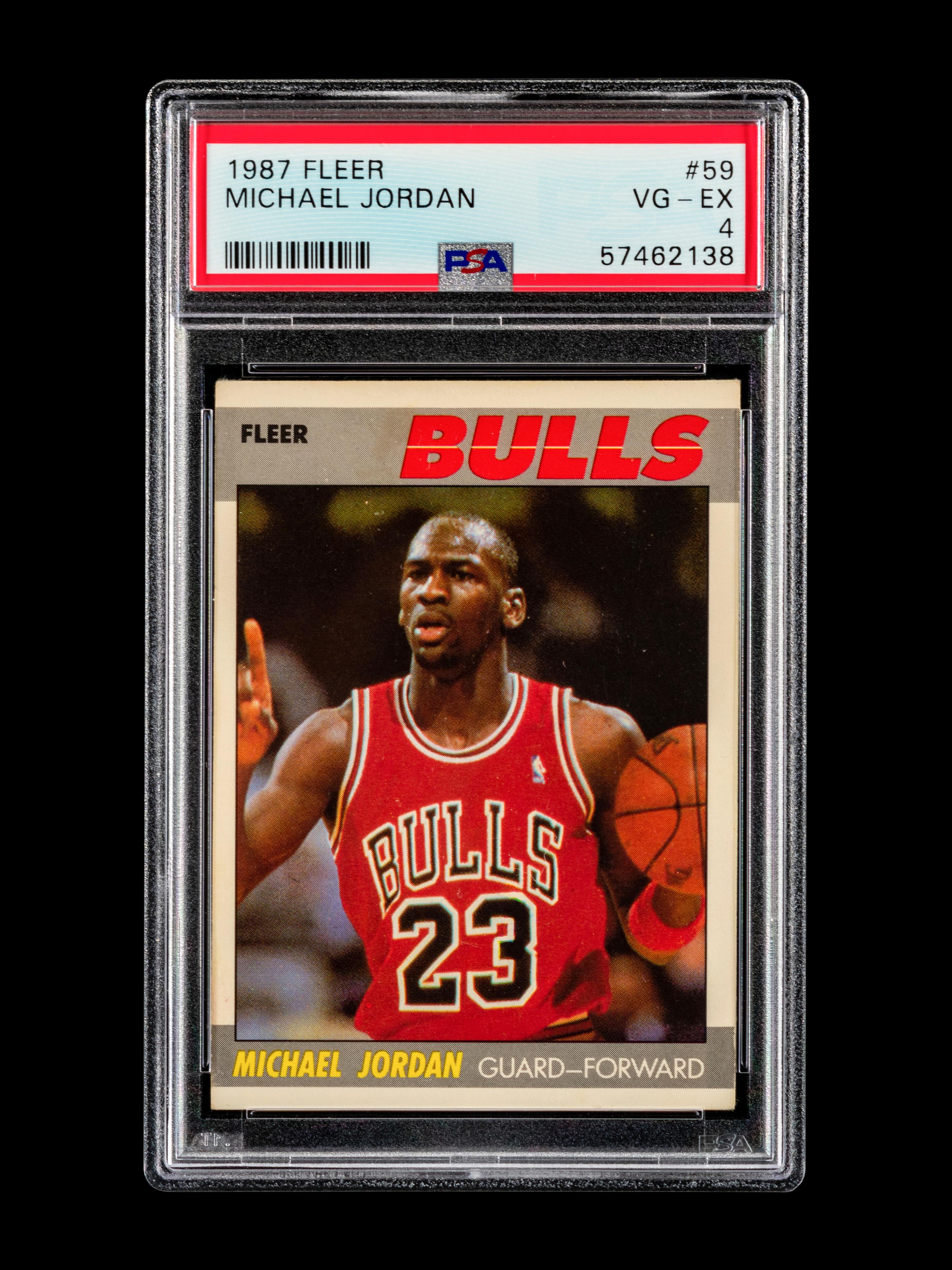 A 1987 Fleer Michael Jordan Basketball Card No. 59 (PSA 4 VG-EX)
