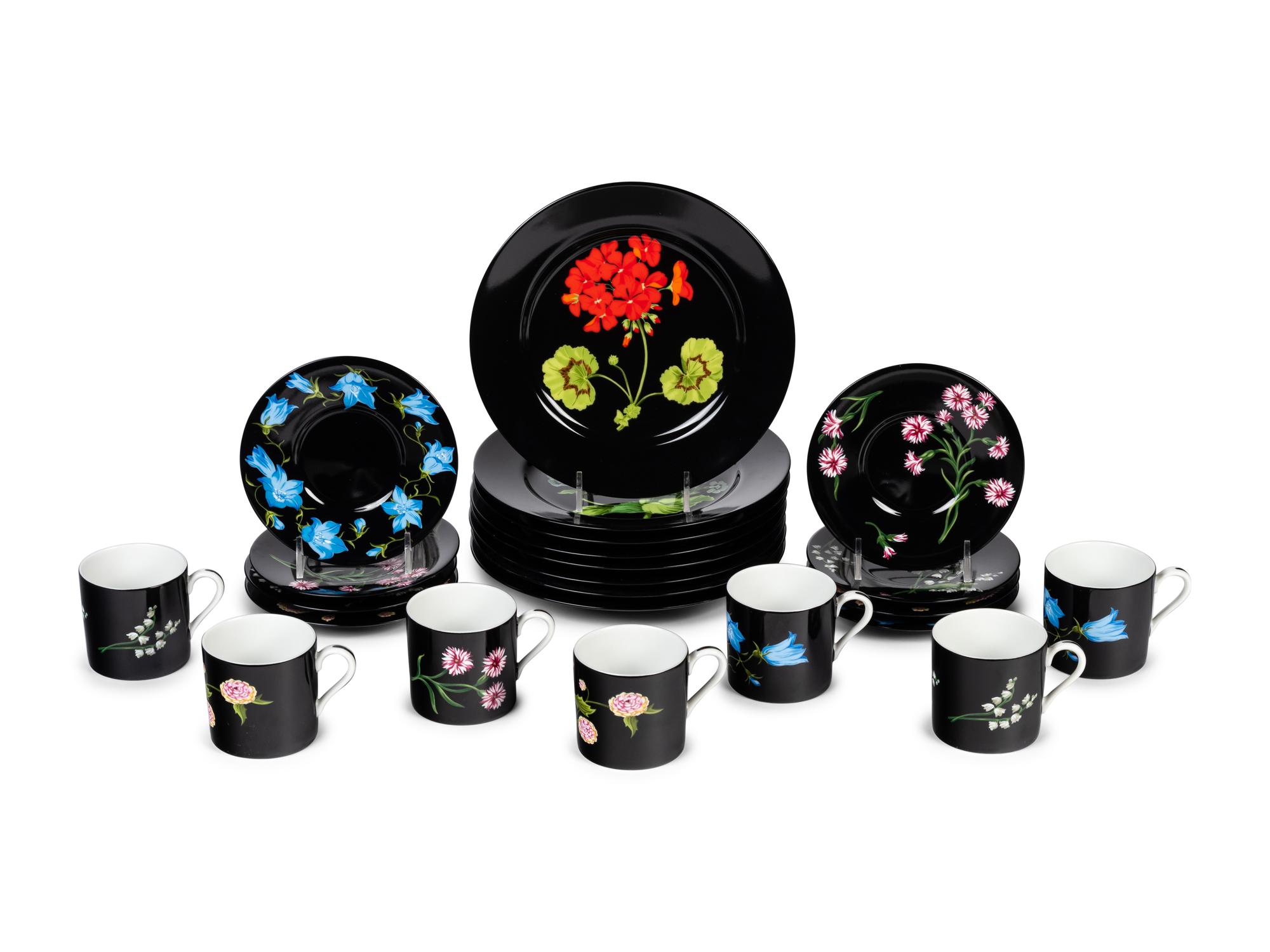 A Tiffany and Co. Mrs. Delany's Flowers Porcelain Tea Service by Sybil Connolly