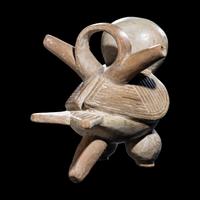 A Calima Bichrome Bird Effigy Vessel