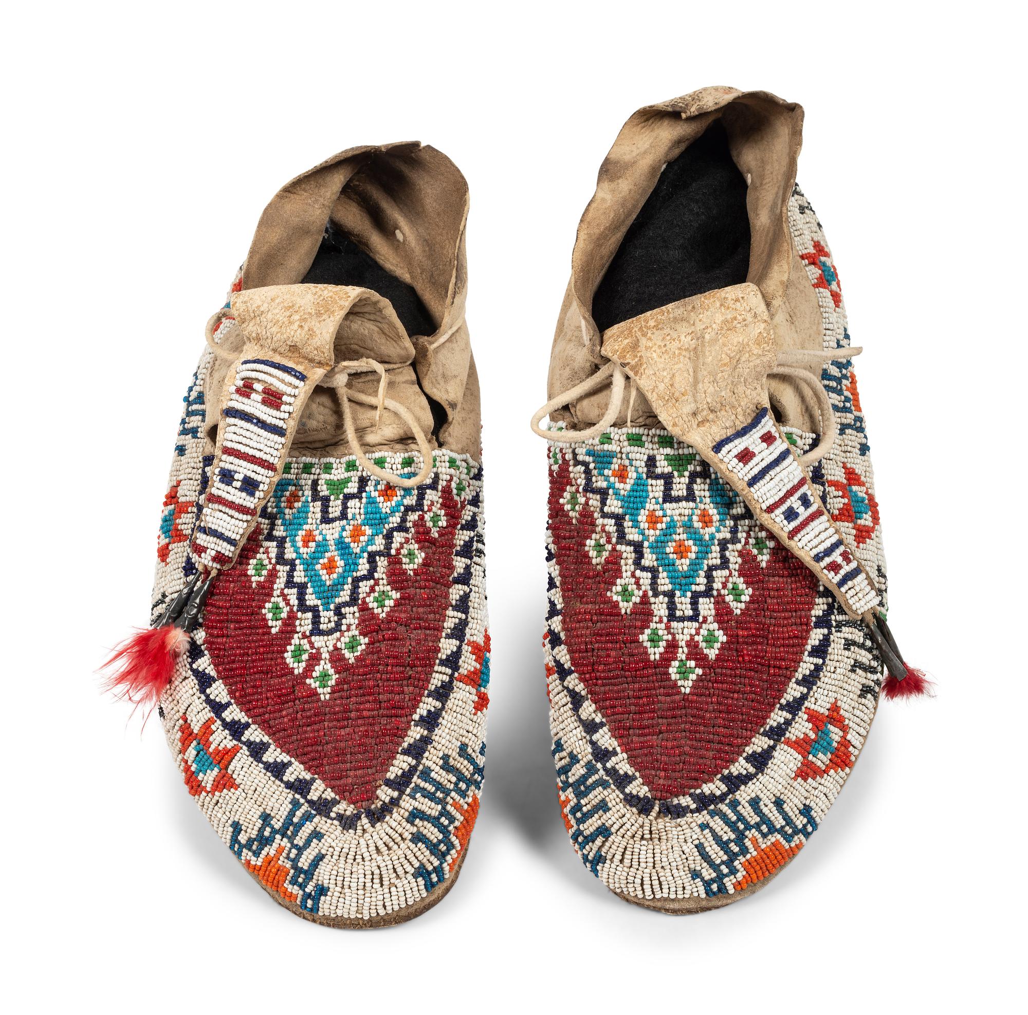 Sioux Beaded Hide Moccasins