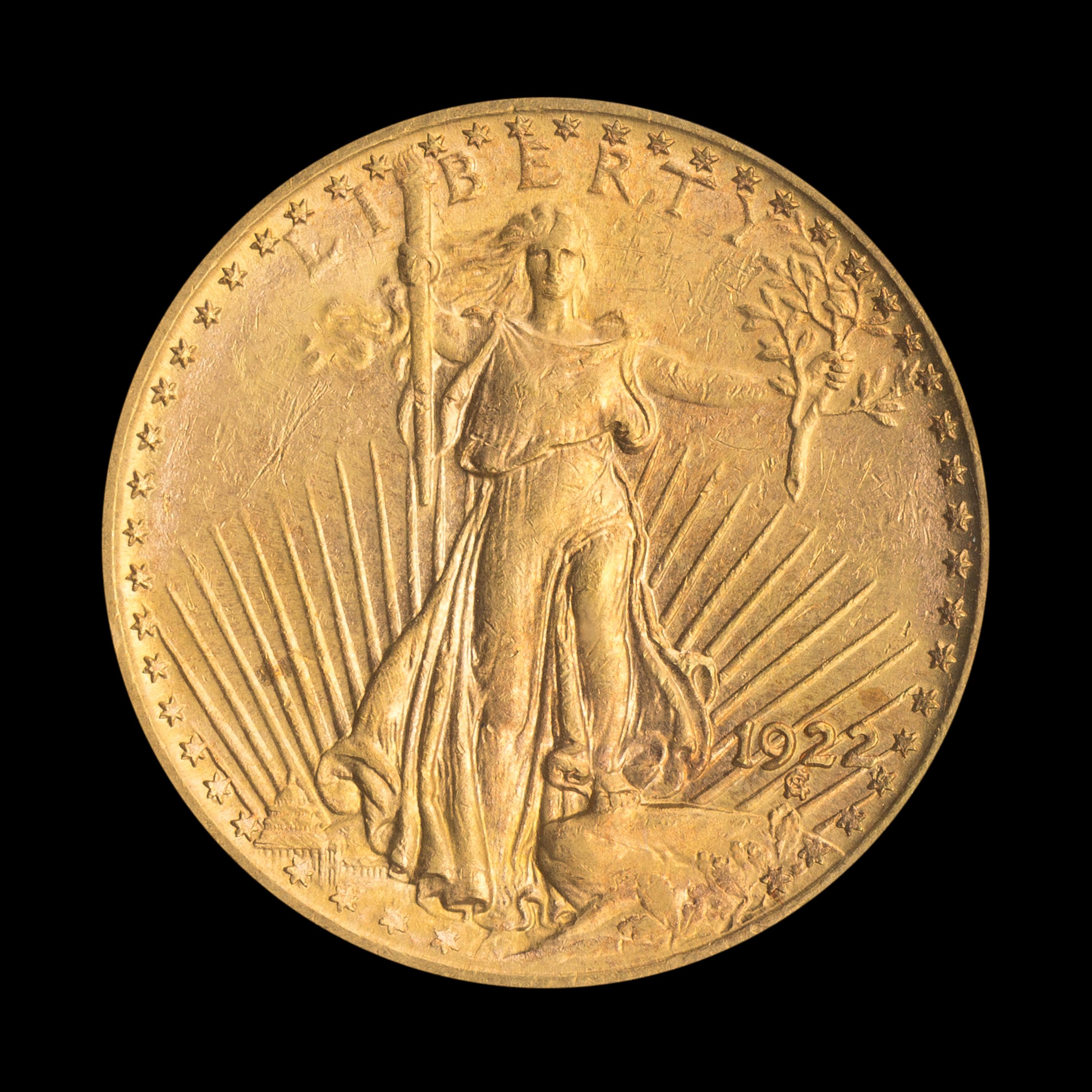 A United States 1922 St. Gaudens $20 Gold Coin
