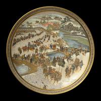An Impressive Satsuma-Type Large Dish, Meizan Studio, Meiji Period