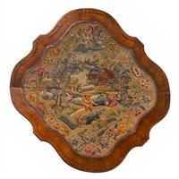 A Dutch Walnut and Needlework Game Table