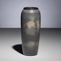 Edward Timothy Hurley for Rookwood Pottery Co. (American, 1869–1950) — Scenic Vellum Vase, c. 1912