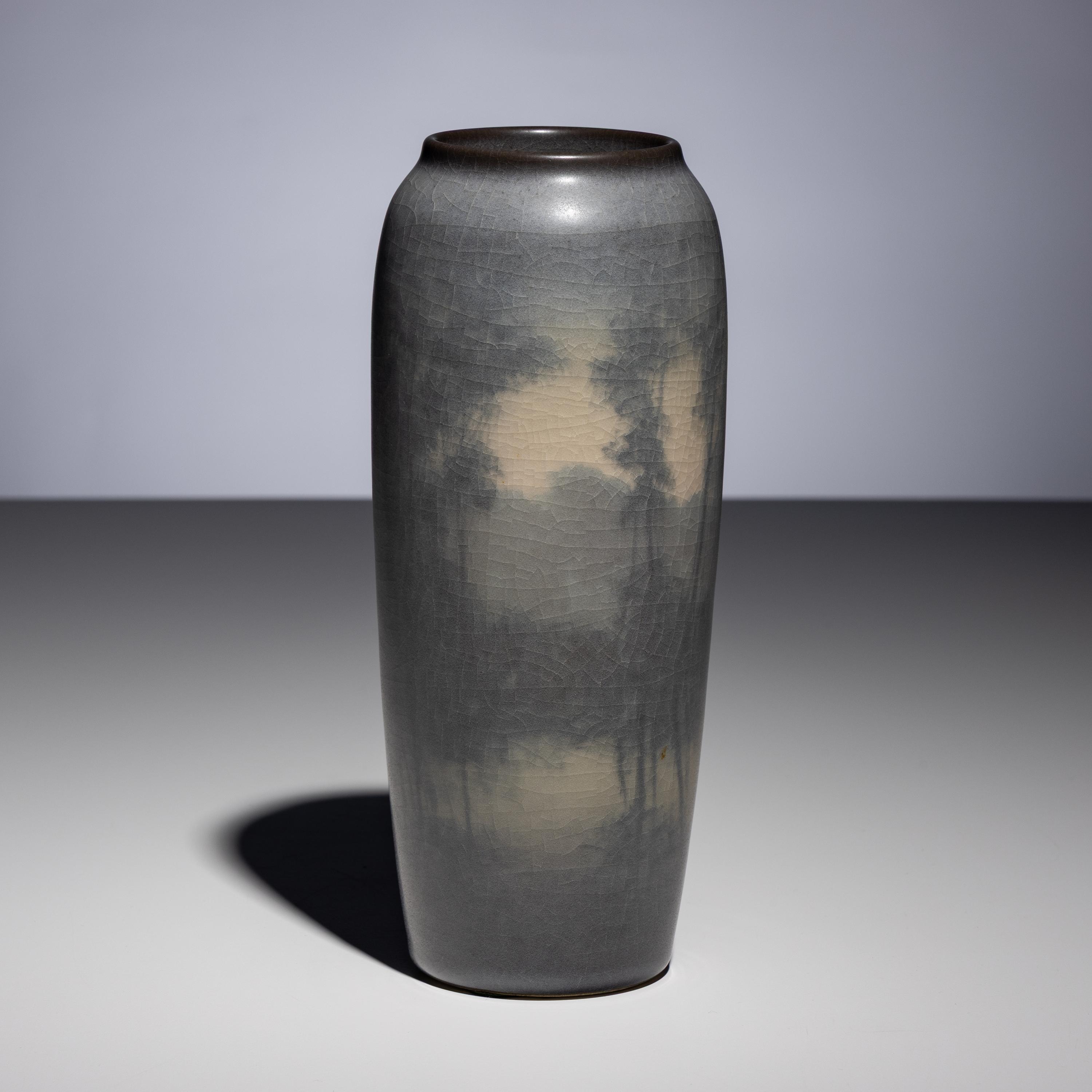 Edward Timothy Hurley for Rookwood Pottery Co. (American, 1869–1950) — Scenic Vellum Vase, c. 1912