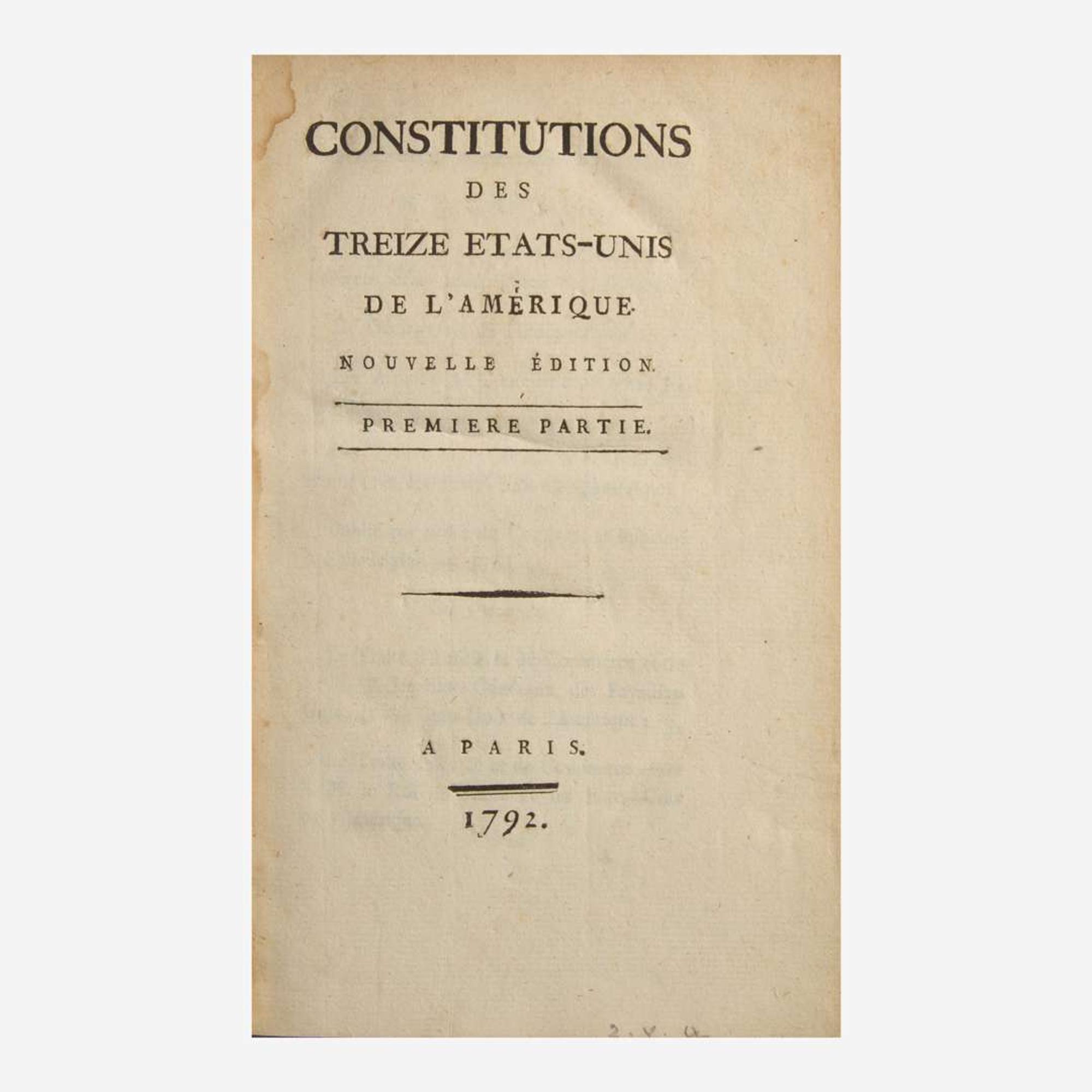 [Americana] Constitutions des treize États-Unis de l'Amérique
