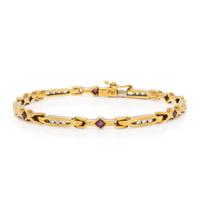 Yellow Gold, Ruby, and Diamond Bracelet