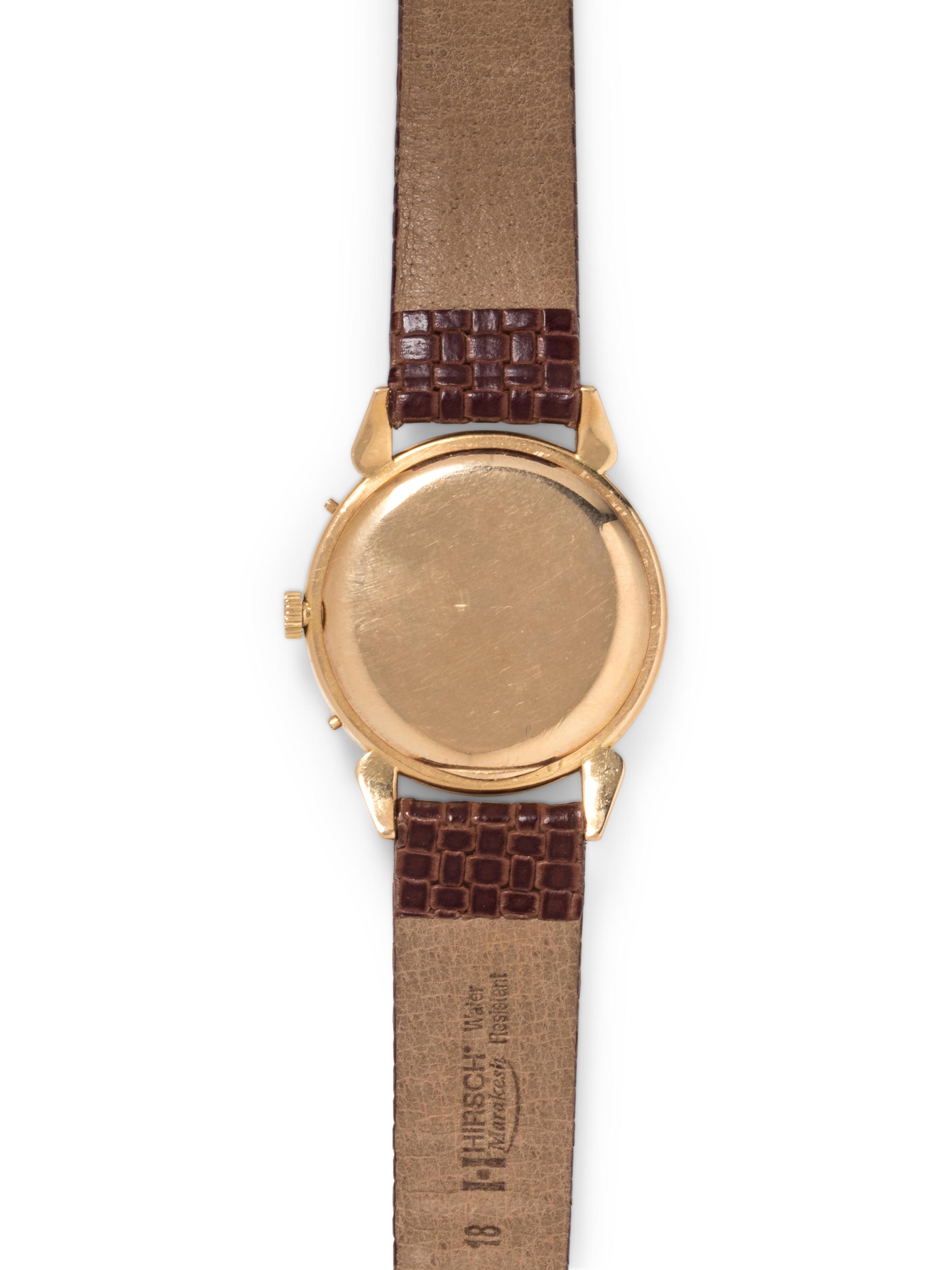 MOVADO, VINTAGE, 18K YELLOW GOLD 'TRIPLE DATE' WRISTWATCH