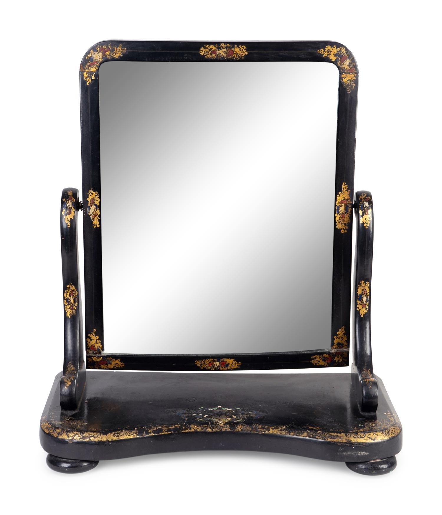 A Victorian Gilt-Decorated Papier-Mâché Dressing Table Mirror — THIRD QUARTER 19TH CENTURY