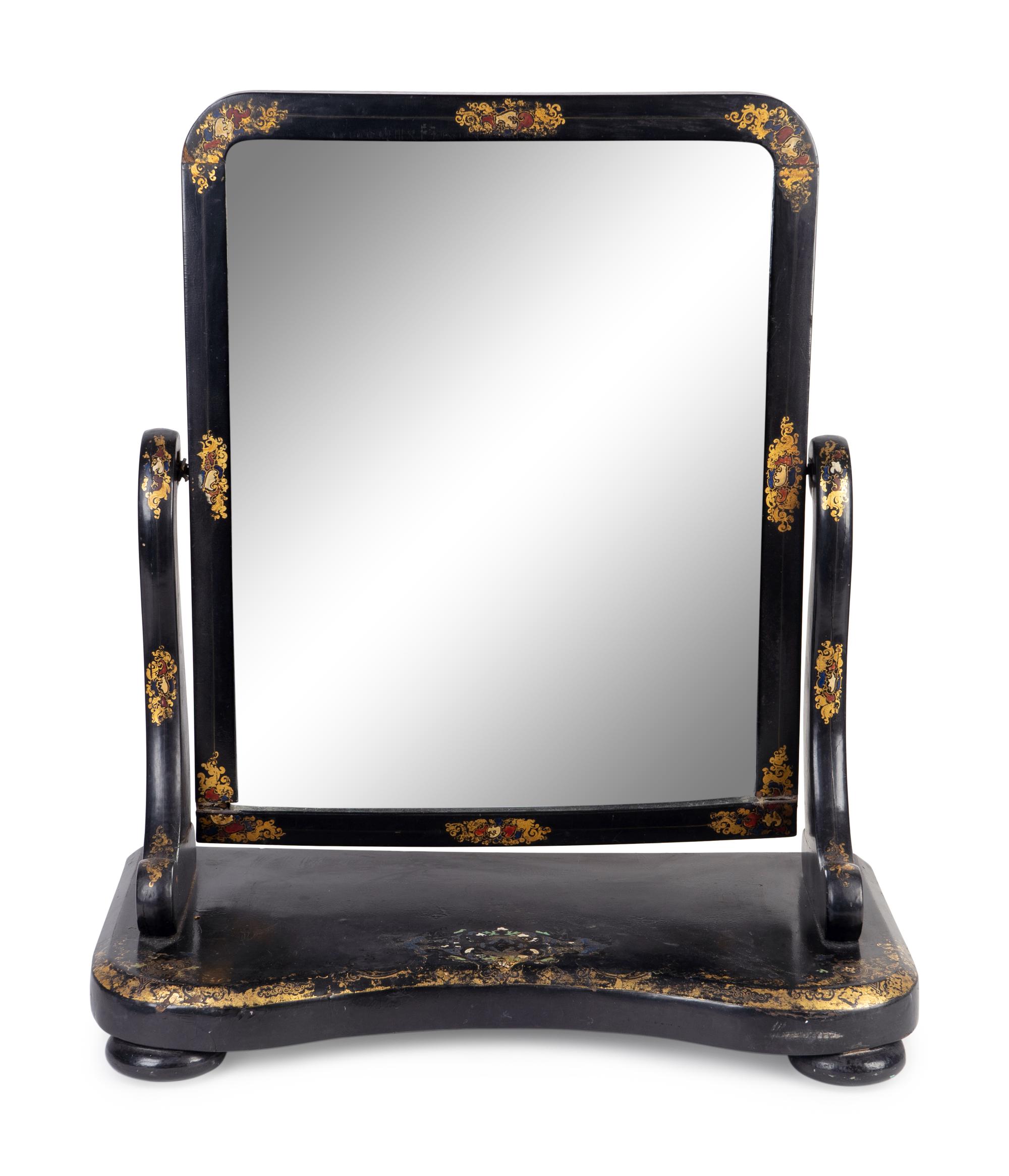 A Victorian Gilt-Decorated Papier-Mâché Dressing Table Mirror — THIRD QUARTER 19TH CENTURY