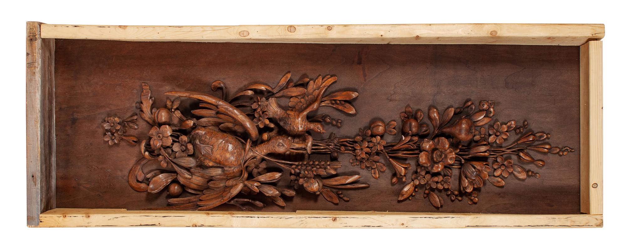 A Set of Three Carved Panels in the Manner of Grinling Gibbons (English, 1648-1721)
