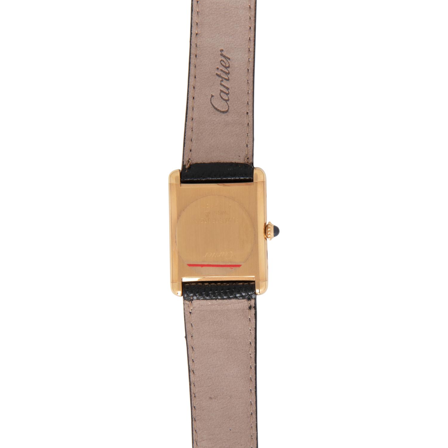 CARTIER, YELLOW GOLD PLATED 'TANK' WATCH