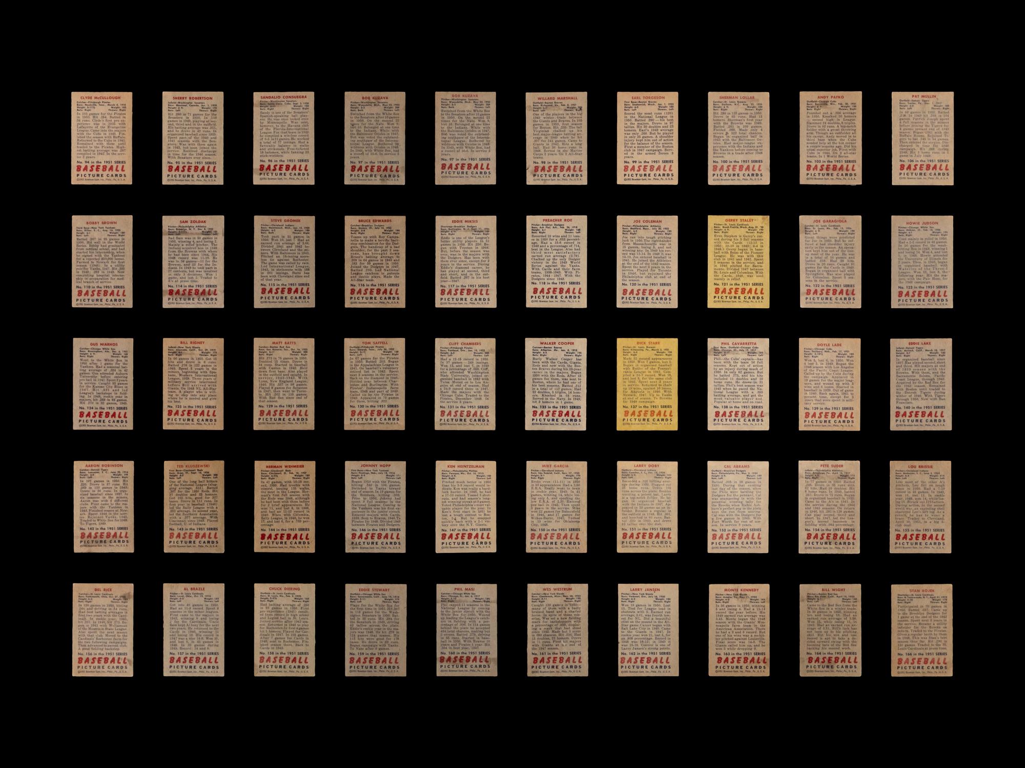 A Group of 173 1951 Bowman Baseball Cards