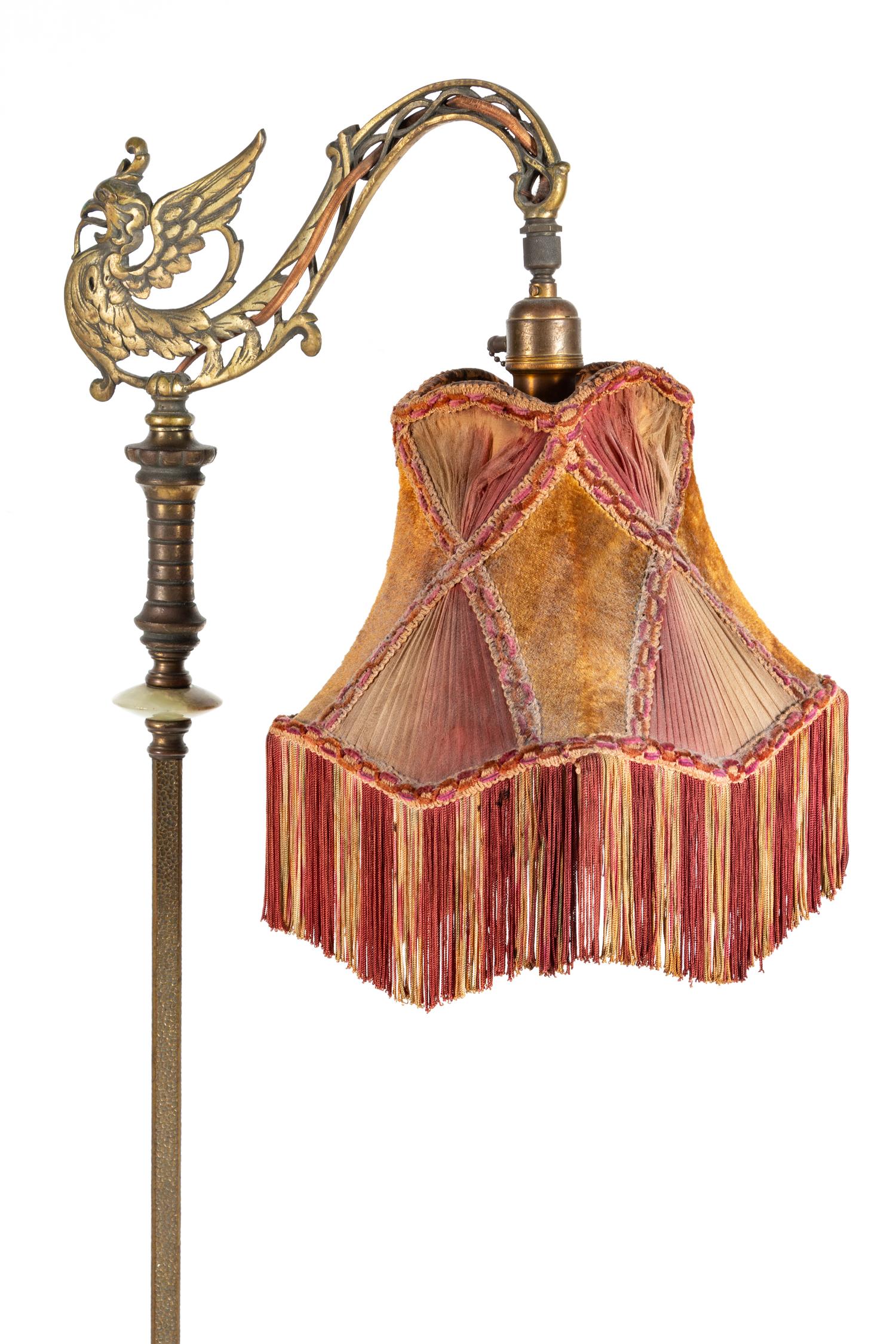 An Aesthetic Movement Bronze and Onyx Floor Lamp