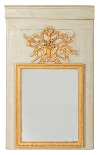 A French Provincial Painted and Parcel Gilt Mirror