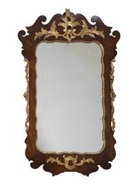A George II Style Parcel Gilt Mahogany Mirror