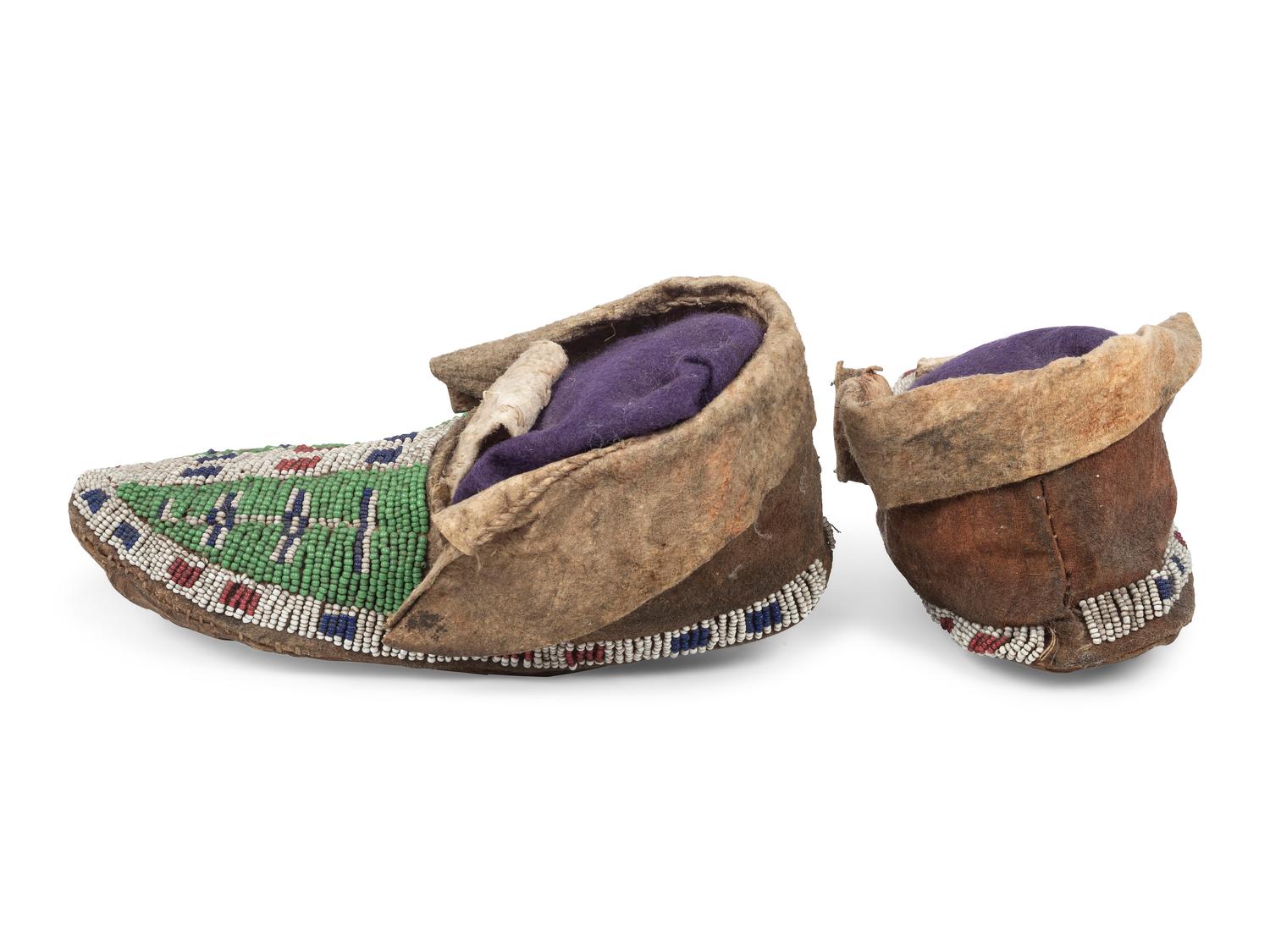Sioux Beaded Hide Moccasins