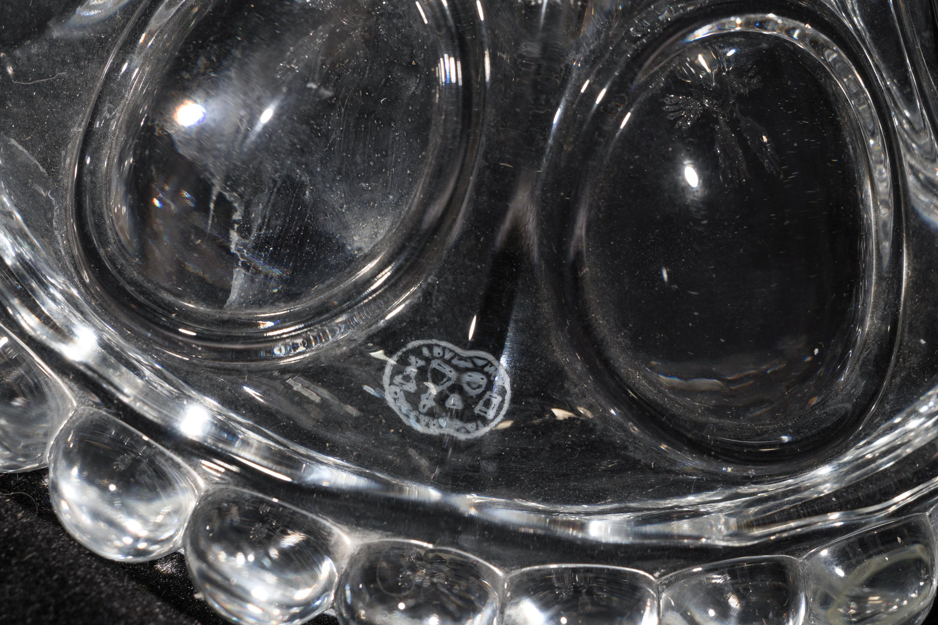 A Baccarat Molded Glass Seven-Light Candelabrum