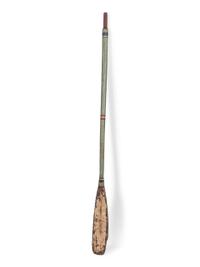 A Folk Art Paint Decorated Wood Canoe Paddle