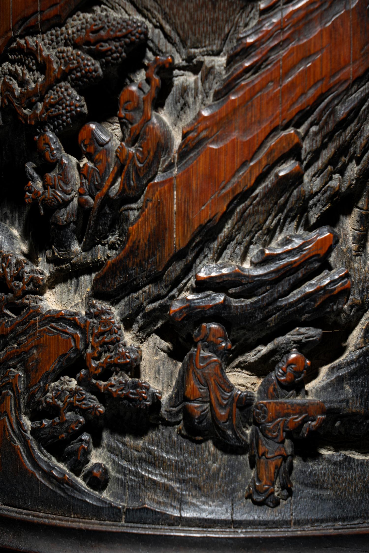 A Chinese Carved Bamboo Brushpot, Bitong