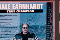A Dale Earnhardt Signed Autograph Display Including Race Used Artifact (Beckett Authentication Services)