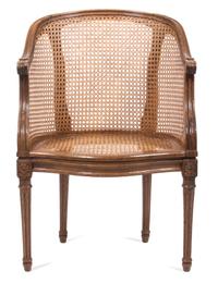 A Louis XVI Style Canned Bergere Height 33 1/2 inches. — 19TH/20TH CENTURY