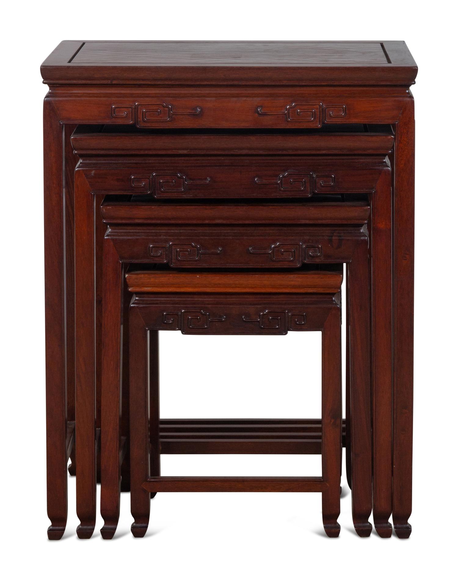 A Set of Four Chinese Possibly Huanghuali Nesting Tables