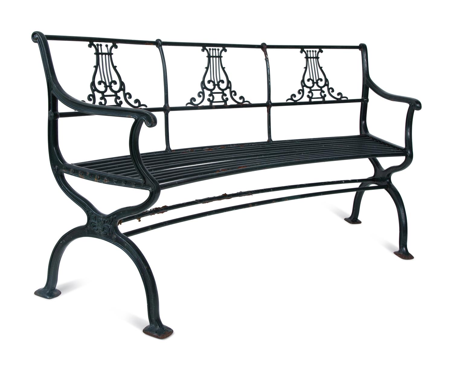 An English Cast Iron Six-Piece Garden Suite — EARLY 20TH CENTURY