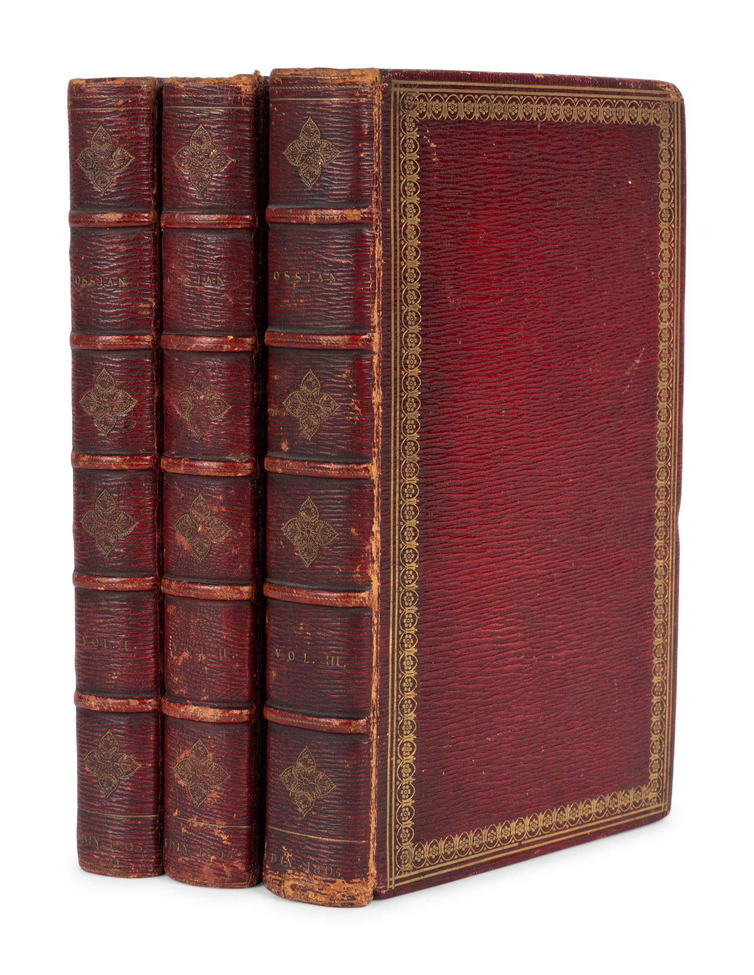 [BINDINGS -- FORE-EDGE PAINTINGS]. MACPHERSON, James (1736-1796). The Poems of Ossian. London: Published for William Miller, 1805.
