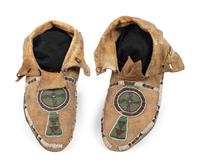 Cheyenne Beaded Hide Moccasins