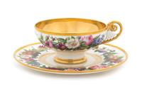 A Sevres Porcelain Teacup and Saucer Diameter of saucer 5 7/8 inches. — CIRCA 1821-1829