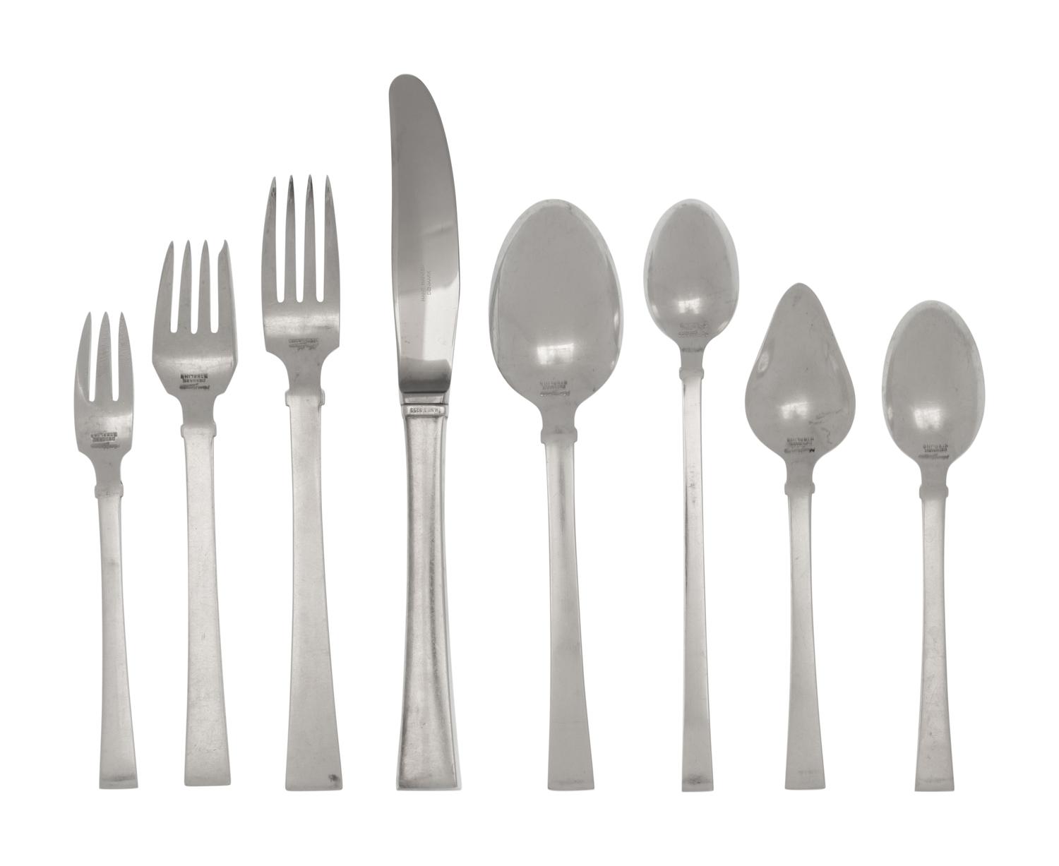 A Danish Silver Flatware Service