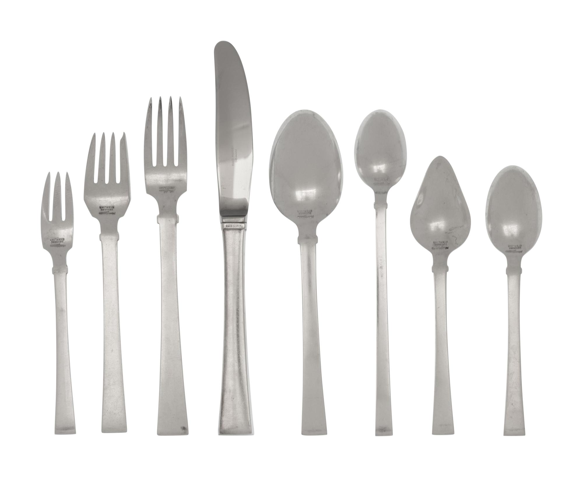 A Danish Silver Flatware Service