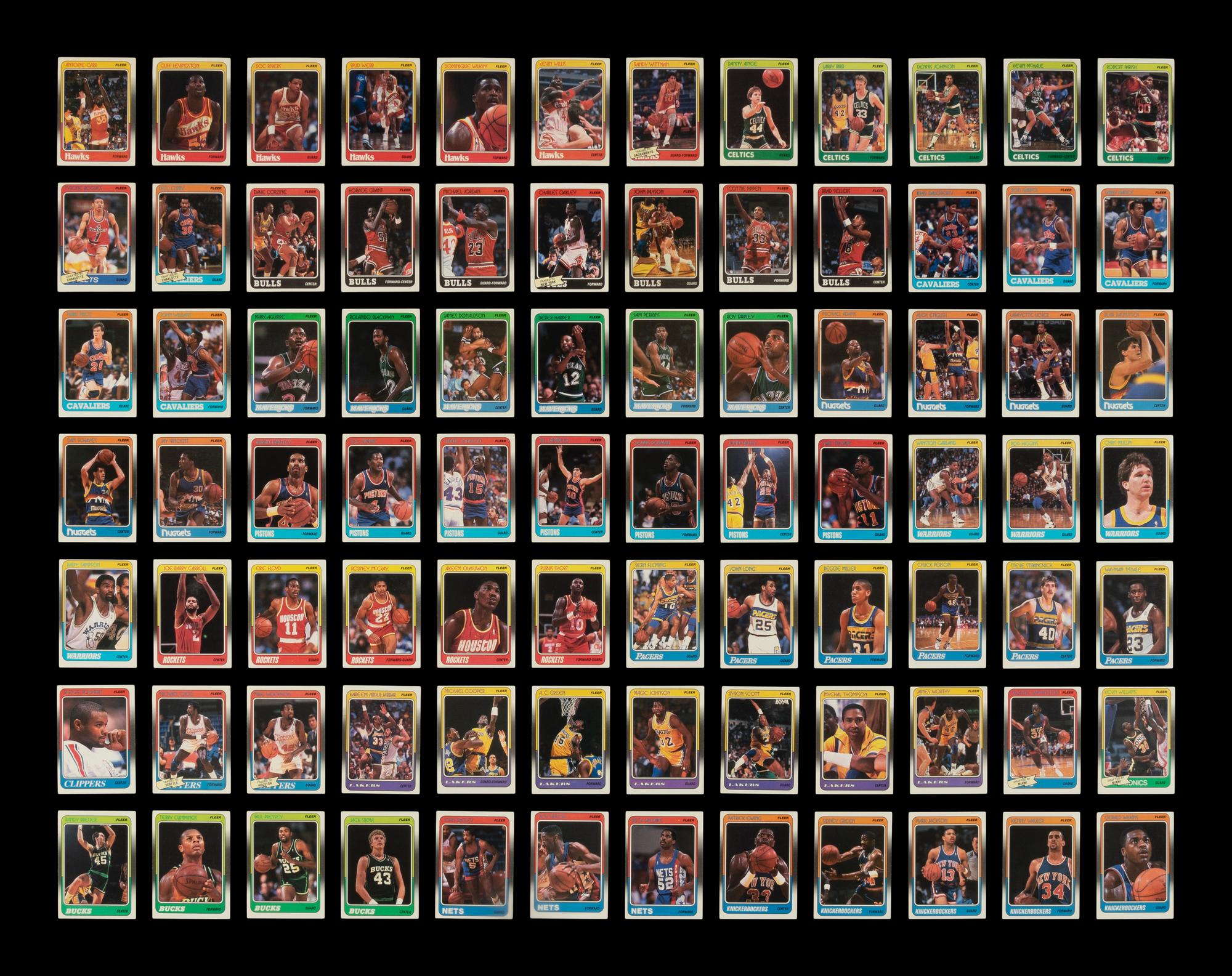 A Complete Set of 1988-89 Fleer Basketball Cards (132/132)